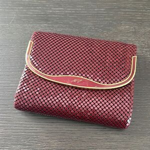 Vintage liquid metal red mini purse, 80s era true vintage